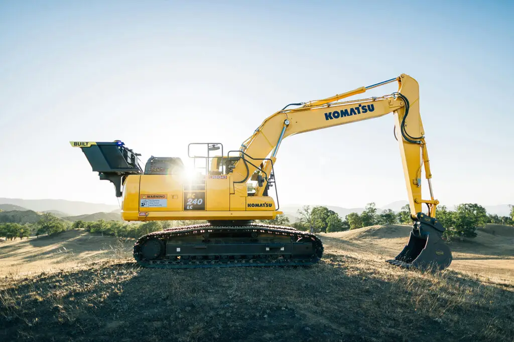 An excavator on a construction site