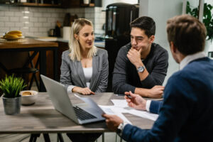 First Home Buyers discussing their options with their broker