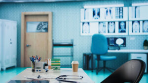 Inside a doctor's room at a new medical practice.