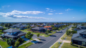 Aerial view of a suburb in Melbourne, Australia